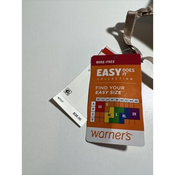 NWT WARNER'S EASY DOES IT W/F NUDE CONVERTIBLE‎ STRAPS BRA RM0911A XSMALL $38 - Picture 3 of 6